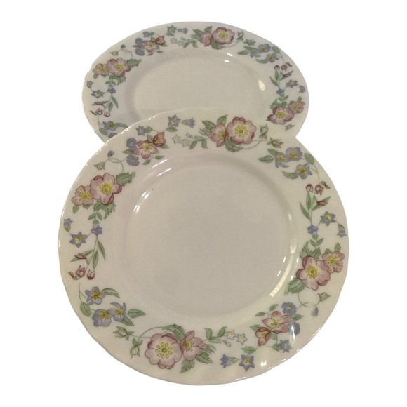 Vintage Arcopal France Glass Champetre Floral Luncheon Salad Plates, Set Of 4 - Picture 7 of 9